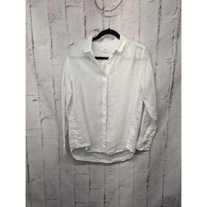Uniqlo Women's Long Sleeve Linen Shirt Size M Medium White